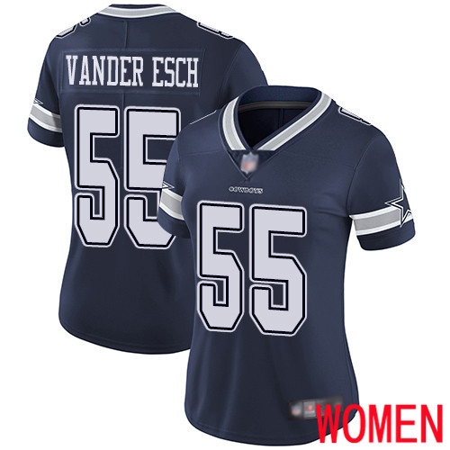 Women Dallas Cowboys Limited Navy Blue Leighton Vander Esch Home #55 Vapor Untouchable NFL Jersey->women nfl jersey->Women Jersey